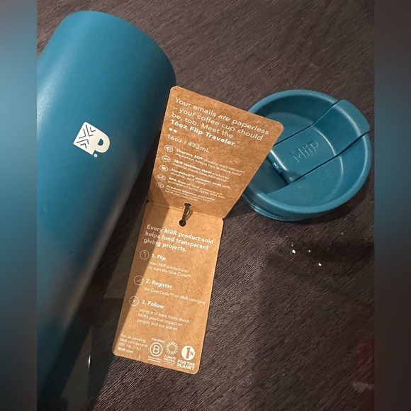 Stainless Steel,Blue,16 OZ Flip Traveler Leak proof lid.Miir (ordered by Peet’s) - Picture 5 of 12
